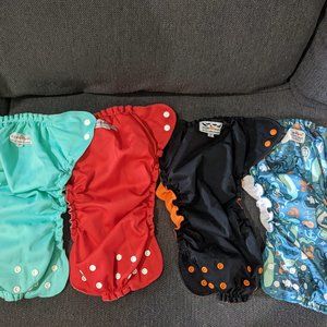 AppleCheeks Size 2 Cloth Diapers, Lot of 4